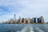 Fototapeta Nowy Jork - NYC financial district from a ferry