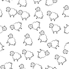 Poster - sheep icon in pattern style. Element of sheeps icon for mobile concept and web apps. Sketch sheep icon in pattern style can be used for web and mobile