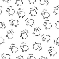 Poster - sheep icon in pattern style. Element of sheeps icon for mobile concept and web apps. Sketch sheep icon in pattern style can be used for web and mobile