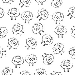 Poster - sheep icon in pattern style. Element of sheeps icon for mobile concept and web apps. Sketch sheep icon in pattern style can be used for web and mobile