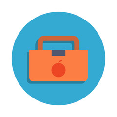 Poster - Healthy school lunch colored in blue badge icon. Element of school icon for mobile concept and web apps. Detailed Healthy school lunch icon can be used for web and mobile