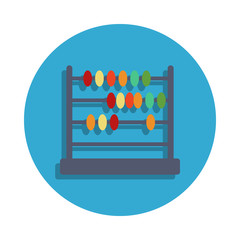 Poster - abacus colored in blue badge icon. Element of school icon for mobile concept and web apps. Detailed abacus colored in blue badge icon can be used for web and mobile