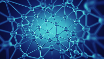 Poster - Plexus lines and nodes network abstract 3D rendering
