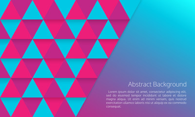 Canvas Print - abstract geometric pattern. triangular texture with space for text. blue and purple triangle backgro