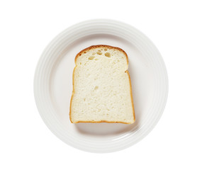 Wall Mural - Slice of white bread isolated on white