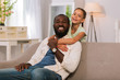 © Viacheslav Yakobchuk - Father and daughter. Happy cute girl smiling while hugging her father