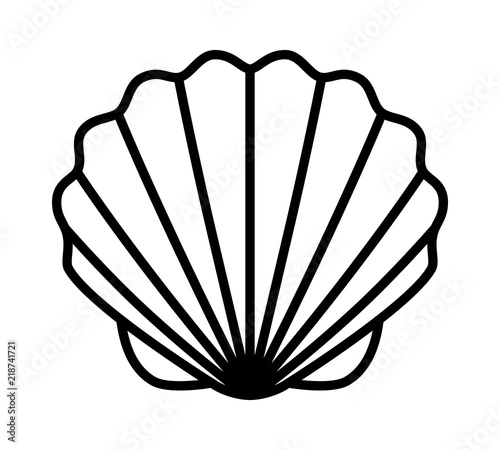 Fotografía Seashell shell / shellfish or seafood line art icon for wildlife apps and websit