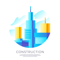 Wall Mural - Abstract construction emblem vector design