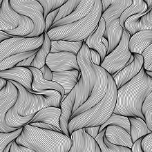 Seamless Wave Hair Line Pattern.