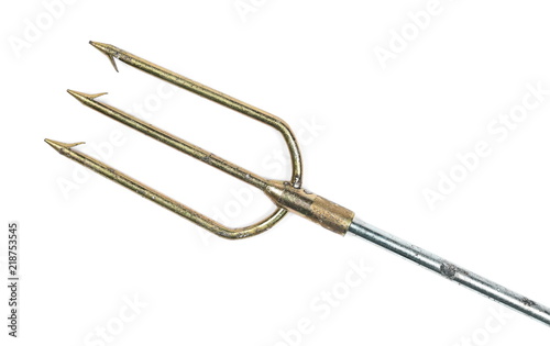 Fotografía Fishing harpoon, spear gun isolated on white background, top view