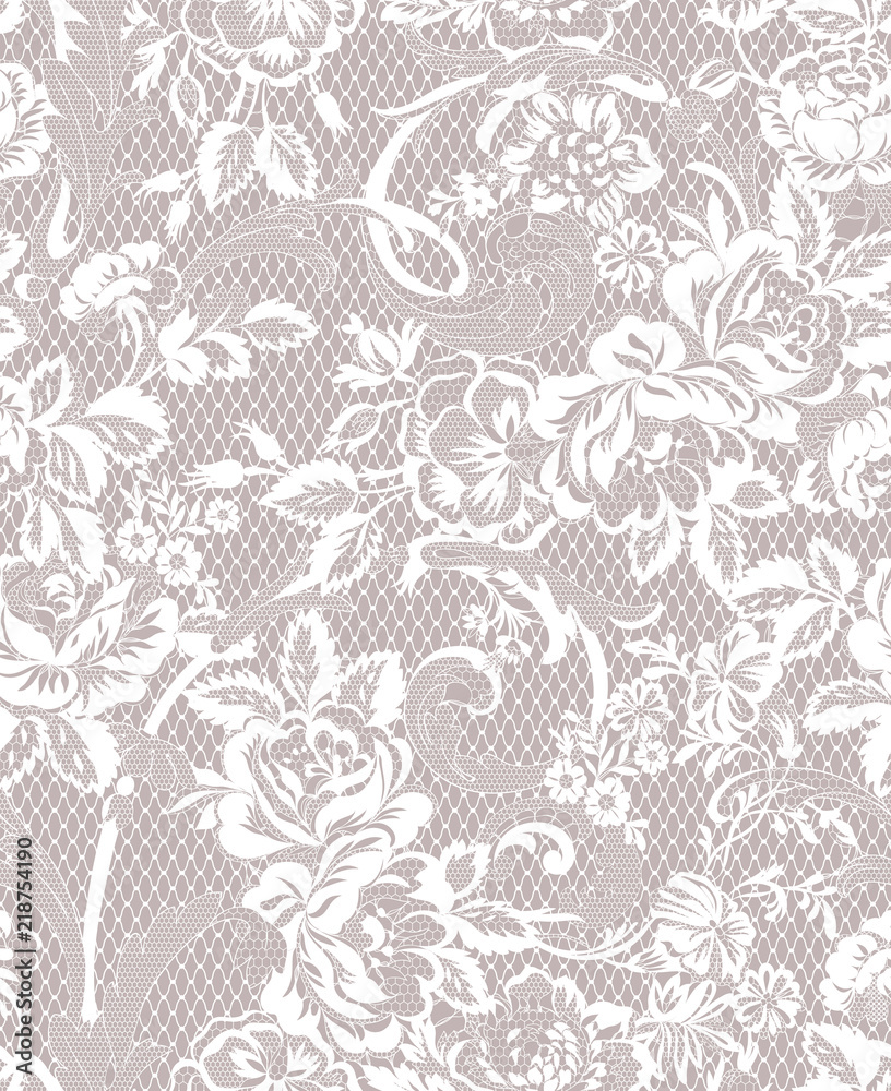 floral lace seamless pattern Stock Vector | Adobe Stock