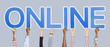 © Rawpixel.com - Hands holding up blue letters forming the word online