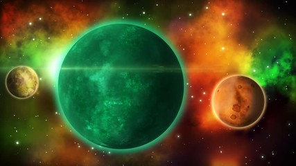 Wall Mural - Planets in space. Loop.