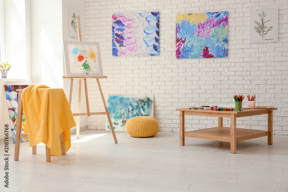 Interior of artist's workshop