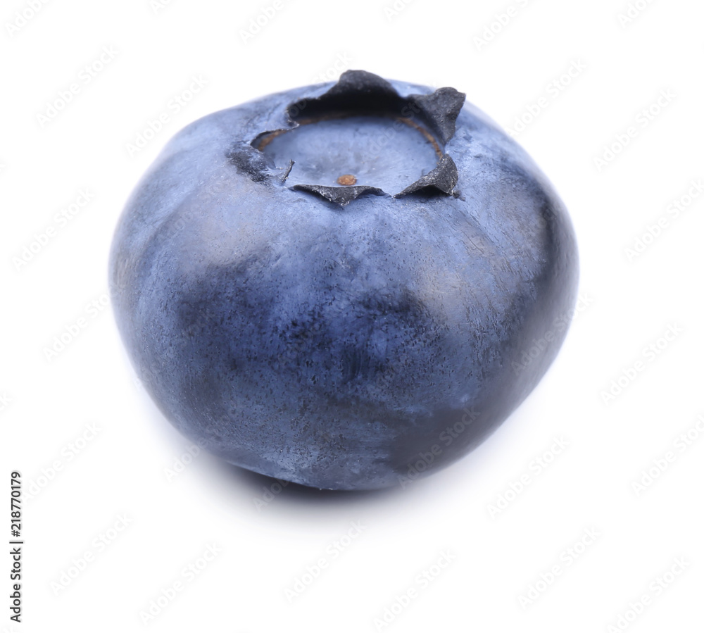 Ripe blueberry on white background