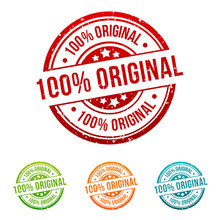 100% Original Stamp Button Banner Badge In Different Colours.