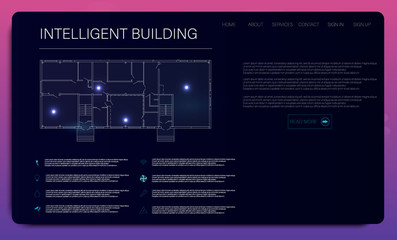 Aufkleber - Intelligent home or infographic. Futuristic hud background. Communication icon. 