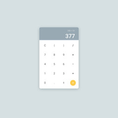 Poster - Minimal clean calculator app page window vector template. Flat material design calculator UI for web and mobile apps.