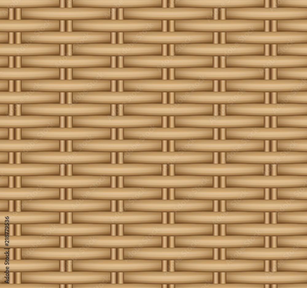 Vector seamless texture of a wicker basket. - obrazy, fototapety, plakaty 