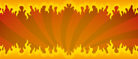 Wall Mural - Background with a fiery flame on a red background.