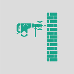 Wall Mural - Icon of perforator drilling wall