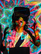 © ADDICTIVE STOCK - Bright projection on excited boy in VR headset