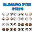 © wektorygrafika - blinking eyes steps vector preset for character animation design isolated on white