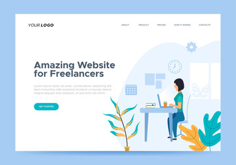 Web page design template for freelancer. Modern and trendy vector illustration concept for website and mobile development.