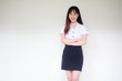 © tiniroma - Portrait of thai adult student university uniform beautiful girl relax and smile