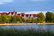 Elk, Poland - Panoramic view of the town of Elk at the Elckie lake