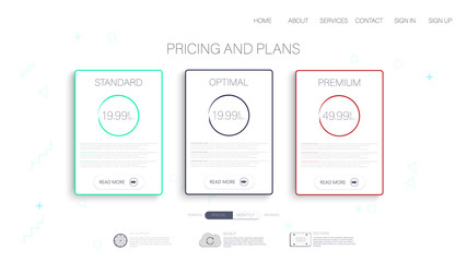 Poster - Hosting tariffs. Modern template for flyer design. Website icon. 