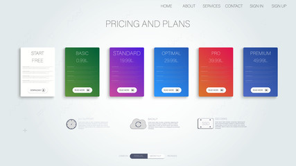 Poster - Modern flat banner with hosting tariffs. Vector abstract geometric design banner web template.