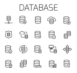 Poster - Database related vector icon set. 