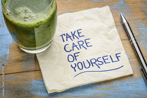 Fotografía take care of yourself - napkin concept