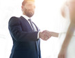 © ASDF - Two business workers shake hands in office