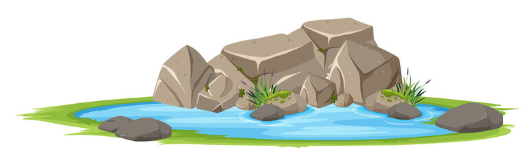 Wall Mural - An isolated nature pond