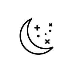 Poster - moon, star sign icon. element of weather sign for mobile concept and web apps icon. thin line icon f