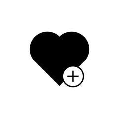 Aufkleber - heart plus icon. Element of simple icon. Premium quality graphic design icon. Signs and symbols collection icon for websites, web design, mobile app