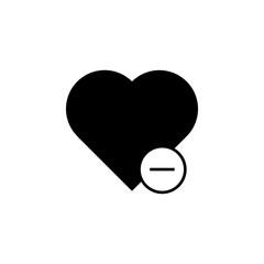 Aufkleber - heart minus icon. Element of simple icon. Premium quality graphic design icon. Signs and symbols collection icon for websites, web design, mobile app