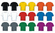 Colorful blank t shirt, Front look and back.