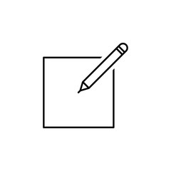 Poster - paper and pencil icon. Element of simple icon in material style for mobile concept and web apps. Thin line icon for website design and development, app development