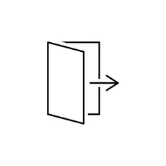 Poster - exit sign icon. Element of simple icon in material style for mobile concept and web apps. Thin line icon for website design and development, app development