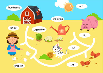 Wall Mural - Education maze game vector illustration