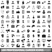 100 Professional Career Icons Set In Simple Style For Any Design Vector Illustration