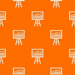 Poster - Flipchart with marketing data pattern repeat seamless in orange color for any design. Vector geometric illustration