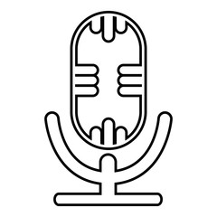 Poster - Studio microphone icon. Outline illustration of studio microphone vector icon for web design isolated on white background
