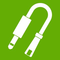 Poster - Table LED lamp icon white isolated on green background. Vector illustration