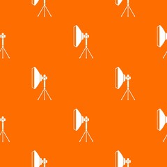 Poster - Studio lighting equipment pattern repeat seamless in orange color for any design. Vector geometric illustration