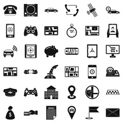 Poster - Telephone icons set. Simple style of 36 telephone vector icons for web isolated on white background