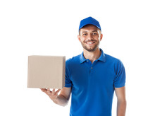 Deliveryman Holding Parcel Box